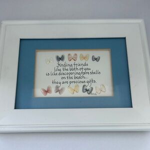 Shell Poem Art Gail Burd Real Shells in the Shape of Butterflies Artist Signed